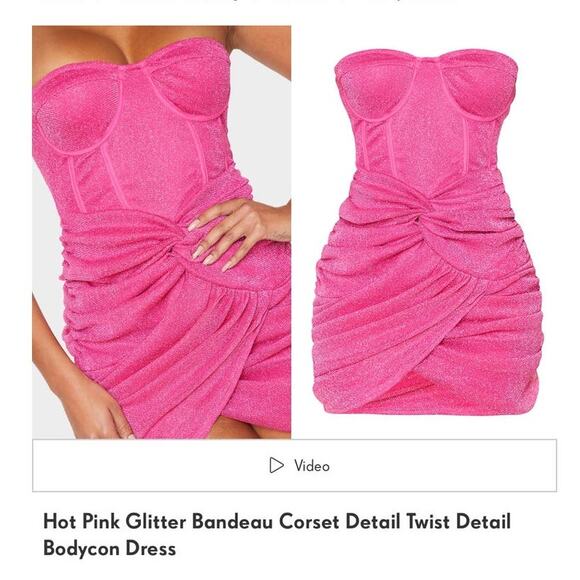 NWT Pretty Little Thing strapless dress bundle of three size large - Picture 3 of 12